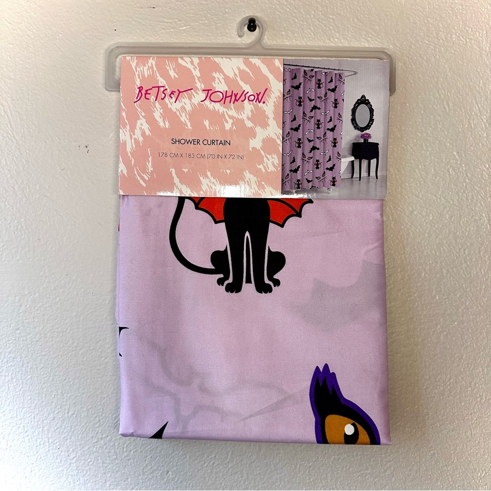 Betsey Johnson Vampire Cat Shower Curtain